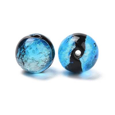 Handmade Silver Foil Glass Beads