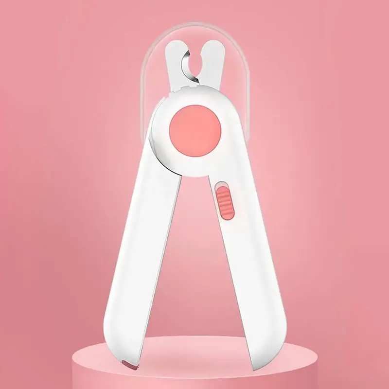 Pet Nail Clipper with LED Light, 1 Count Portable Nail Trimmer, Plastic Pet Nail Cutter For Dogs And Cats