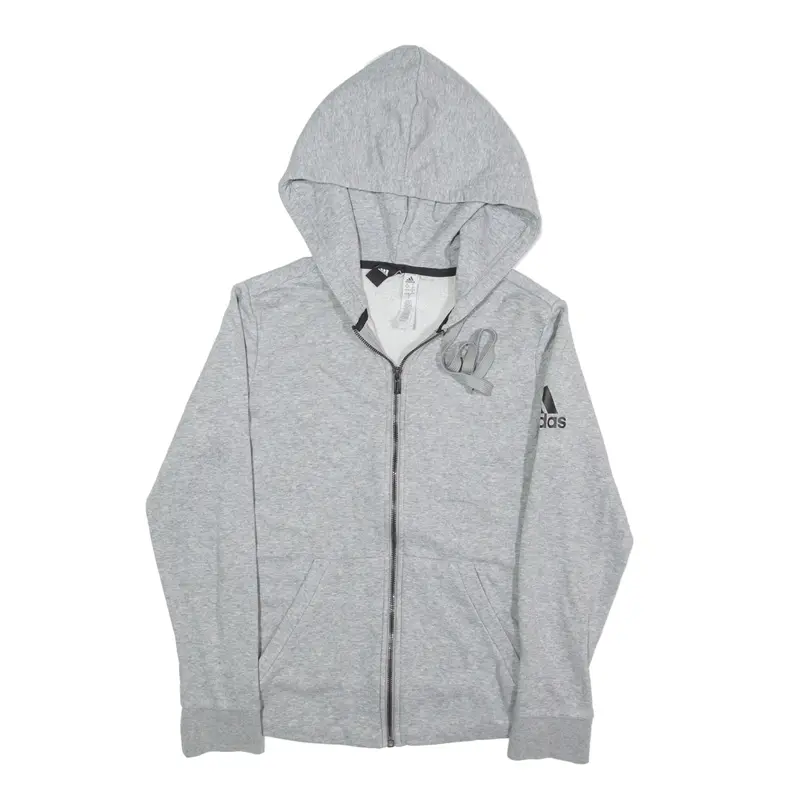 ADIDAS Hoodie Grey Full Zip Womens S