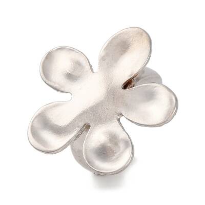 Flower Alloy Open Cuff Rings for Women