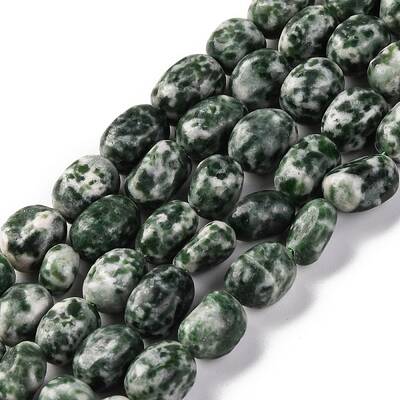 Natural Green Spot Jasper Beads Strands