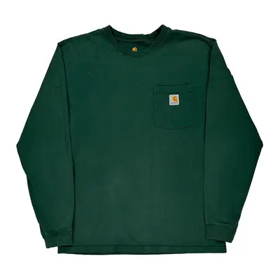 Carhartt Long Sleeve T-Shirt - Medium Green Cotton