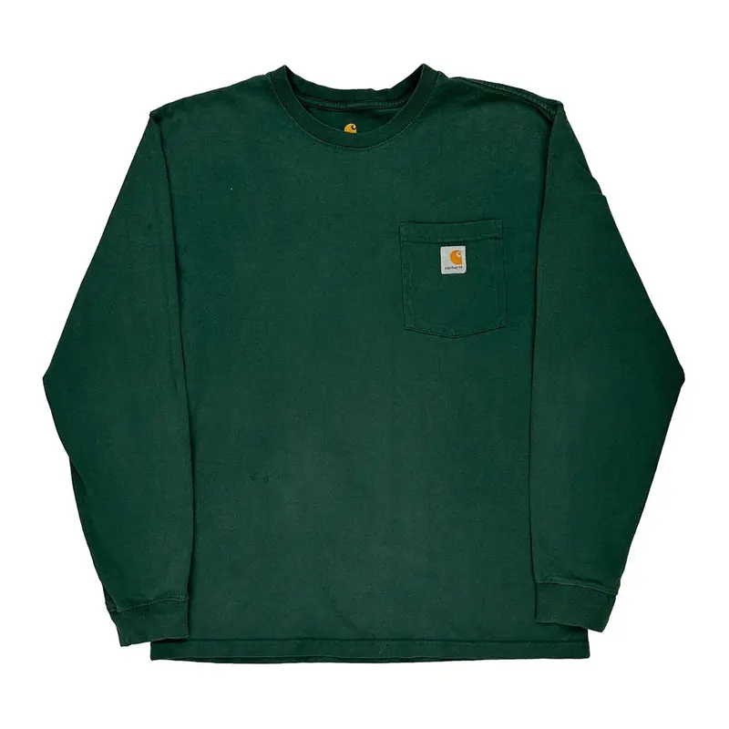 Carhartt Long Sleeve T-Shirt - Medium Green Cotton