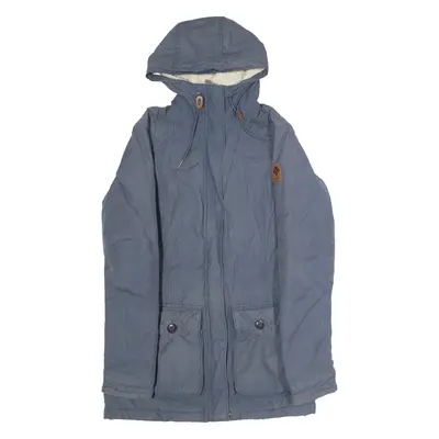 COLUMBIA Fleece Lined Womens Parka Coat Blue Hooded S