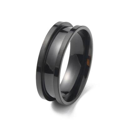 Stainless Steel Grooved Finger Ring