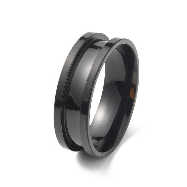 Stainless Steel Grooved Finger Ring