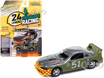 1990s Ford Mustang Race Car 51 Military Green and Dark Silver Metallic \