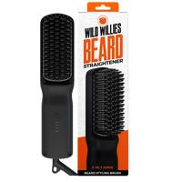 Beard Straightener for Men by Wild Willies - 2-in-1 Heated Brush Straightening Comb, 3 temp. settings - Anti-Scalding & Ionic...