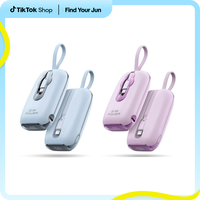 Portable power bank for iPhone with Two Built in Cables, 22.5W Max Fast Charging USB C and Lighting Charging Port, Outdoorfun...