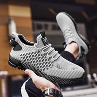 Men's Plain Lace Up Sneakers, Fashion Hollow Out Design Sports Shoes, Breathable Non-slip Running Shoes for Daily Wear, Athle...