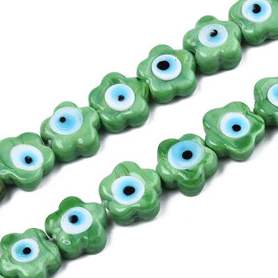 Handmade Evil Eye Lampwork Beads Strands