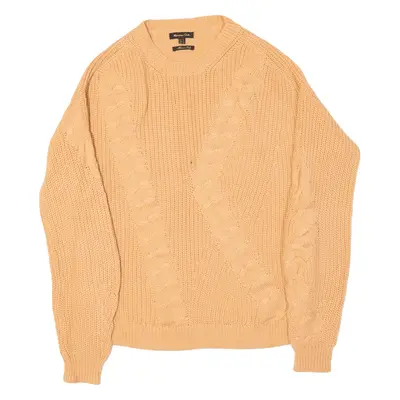 MASSIMO DUTTI Jumper Orange Chunky Knit Womens XS