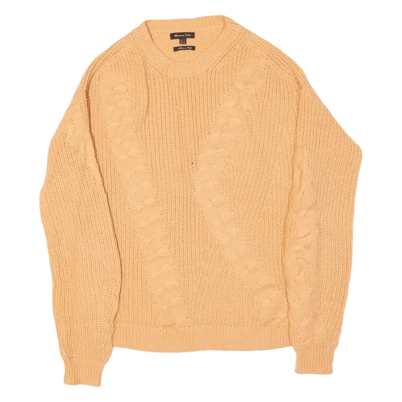 MASSIMO DUTTI Jumper Orange Chunky Knit Womens XS
