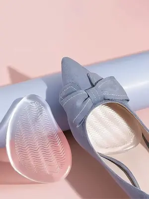 1 Pair High Heel Foot Cushion, Forefoot Insert Cushion Pads for Women Shoes, Anti Slip Silicone Foot Pain Relief Pads for Hig...