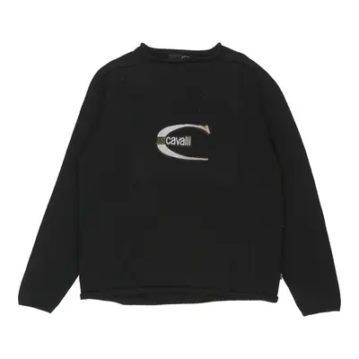 Just Cavalli Spellout Sweatshirt - Large Black Cotton | Size: large