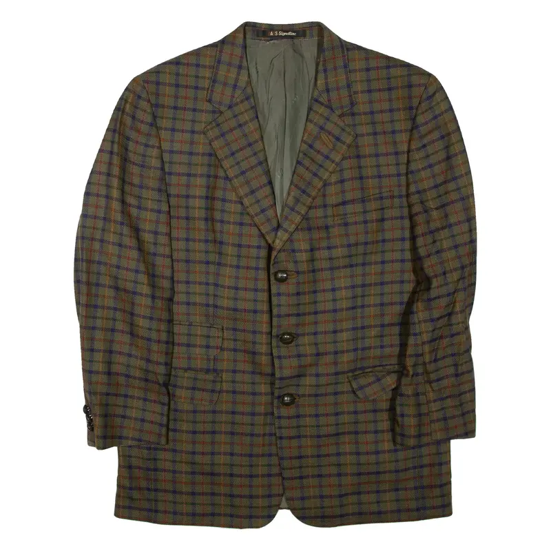 DAKS SIGNATURE Mens Blazer Jacket Green Check XL