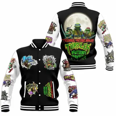 Trending Turtles Bomber Baseball Jacket, Cartoon Baseball Jacket, Movie Bomber Jacket, Comfortable Unisex Bomber, Trendy Jack...