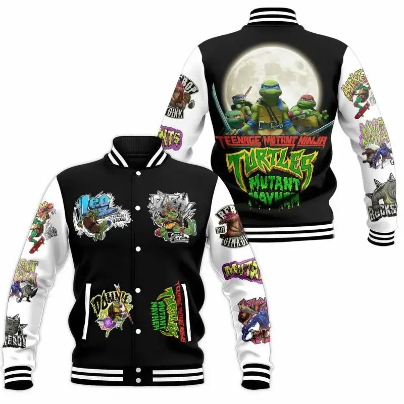Trending Turtles Bomber Baseball Jacket, Cartoon Baseball Jacket, Movie Bomber Jacket, Comfortable Unisex Bomber, Trendy Jack...