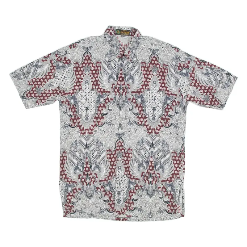 BATIC EXCLUSIVE Mens Shirt Grey Crazy Pattern L