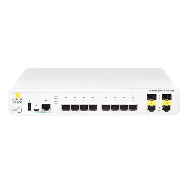 Cisco WS-C2960CG-8TC-L= | Catalyst 2960C Series 2960CG-8TC 8 x 10/100/1000Base-T RJ-45 and 2 x 1G RJ45/SFP Dual Purpose Uplin...
