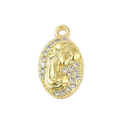 Brass Micro Pave Clear Cubic Zirconia Pendants
