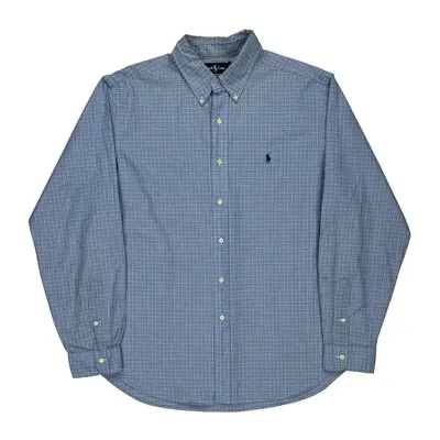 Classic Fit Ralph Lauren Checked Shirt - XL Blue Cotton