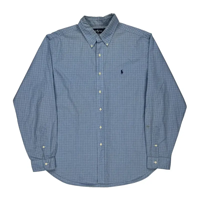 Classic Fit Ralph Lauren Checked Shirt - XL Blue Cotton