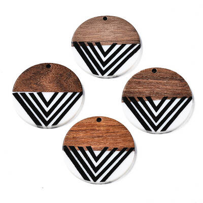 Resin & Walnut Wood Pendants