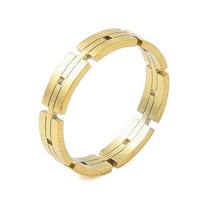 304 Stainless Steel Chain Shape Finger Ring for Women Men