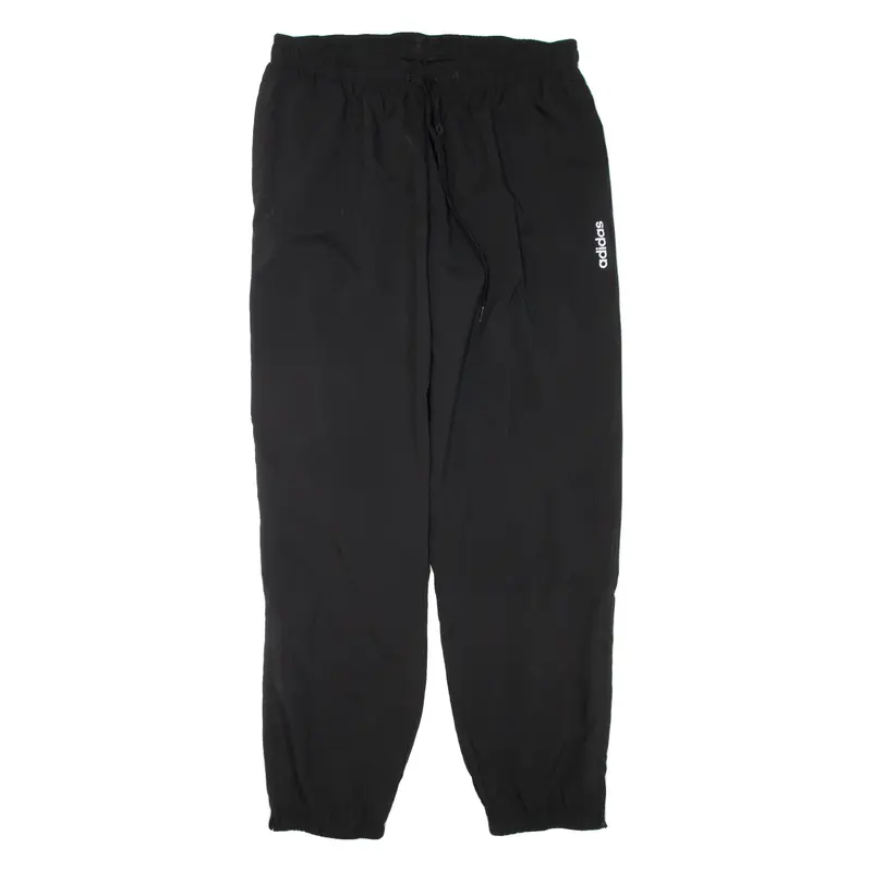 ADIDAS Mesh Lined Mens Track Pants Black Tapered XL W34 L32