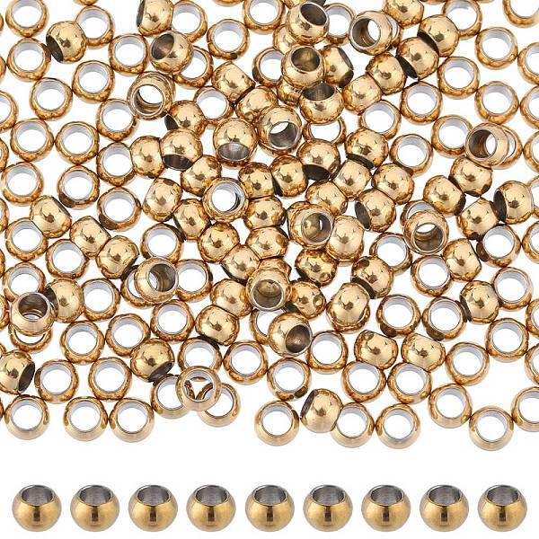 200Pcs PVD Vacuum Plating 304 Stainless Steel Spacer Beads