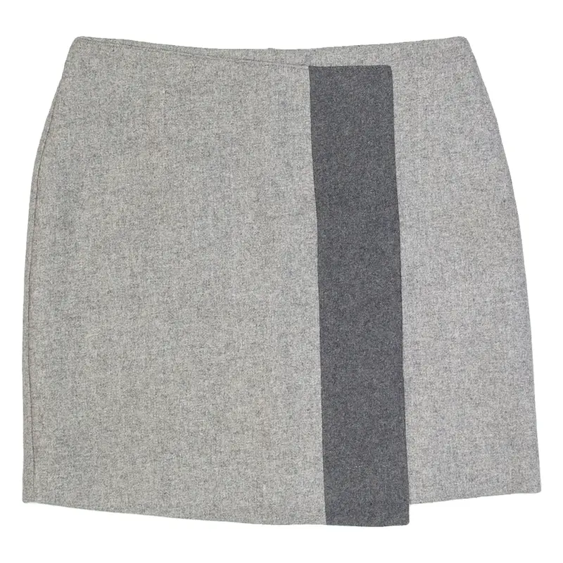 MINT VELVET Womens Straight Skirt Grey Short Wool UK 8