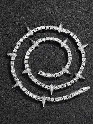 Summer Rhinestone Decorated Necklace for Women for Gift, Clavicle Chain Necklace, Vintage Jewelry, Trendy Accessories for Par...