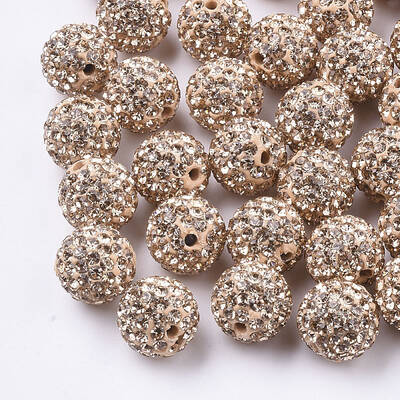 Handmade Polymer Clay Rhinestone Beads