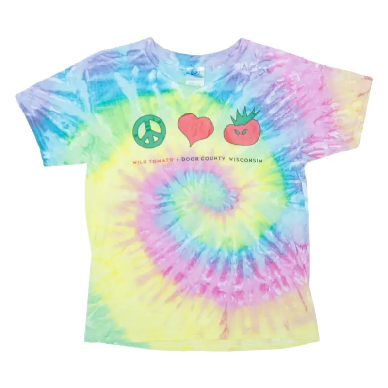 COLORTONE Wisconsin Womens Tie Dye T-Shirt Yellow USA S