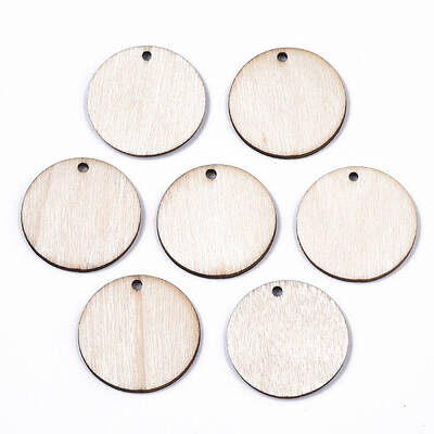 Unfinished Natural Poplar Wood Pendants