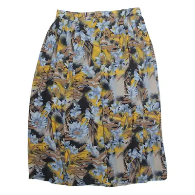 THE LEGEND Womens A-Line Skirt Black Knee Length Floral L