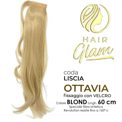 HAIR GLAM OTTAVIA CODA W/VELCRO FIBER REVOLUTION Length 60 BLONDE CM