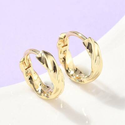 Brass Twist Hoop Earrings