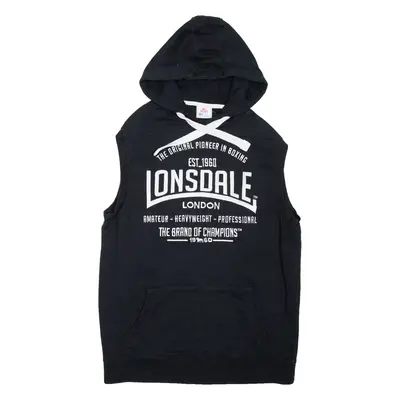 LONSDALE Sleeveless Mens Black Hoodie M