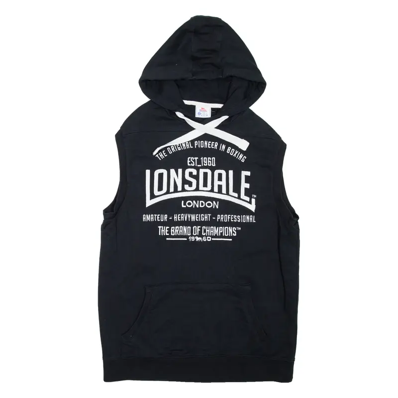 LONSDALE Sleeveless Mens Black Hoodie M