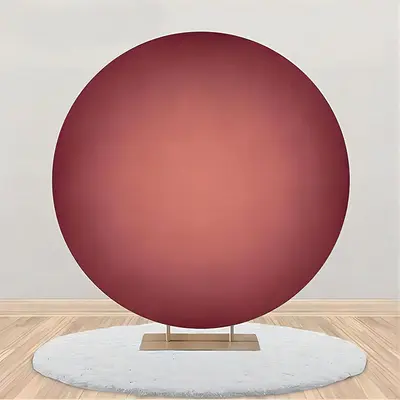 Dark Red Gradient Simple Circle Backdrop For Party - Aperturee