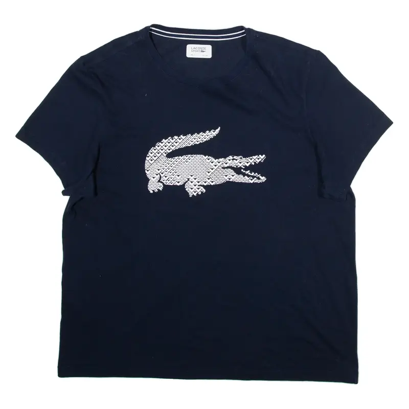 LACOSTE Womens T-Shirt Blue 2XL