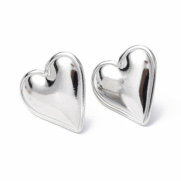 Non-Tarnish 304 Stainless Steel Heart Stud Earrings for Women
