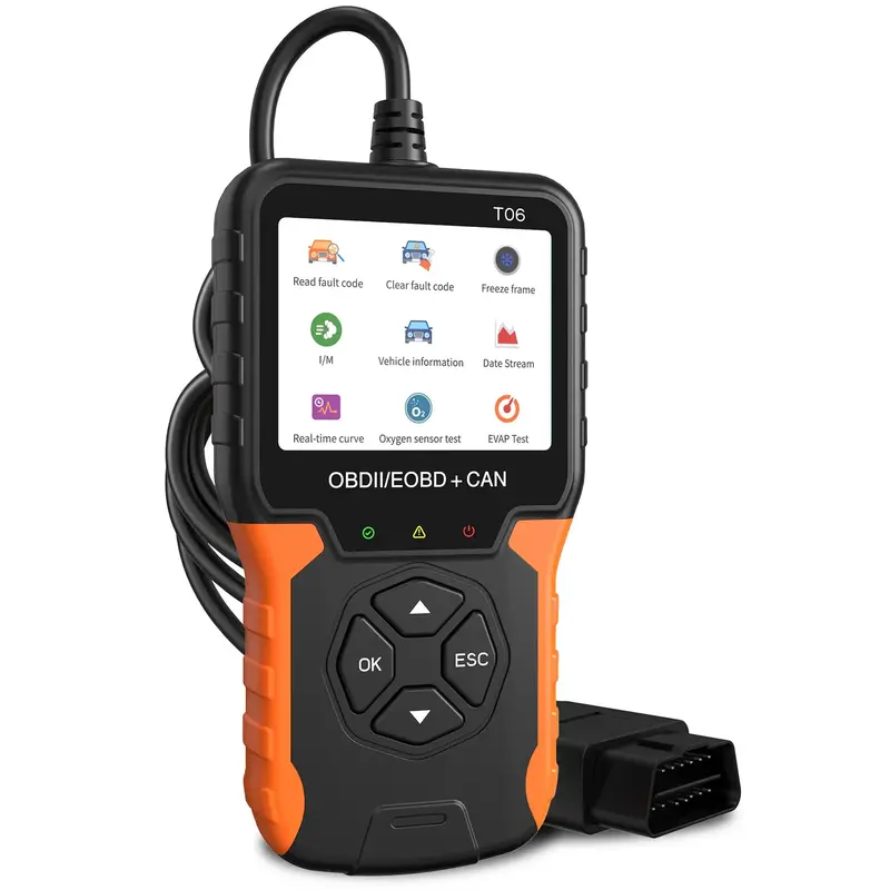 Car OBD2 Scanner Check Engine Code Reader with Reset, Car OBDII/EOBD Diagnostic Scan Tool, EVAP/O2 Sensor Test, I/M Readiness...