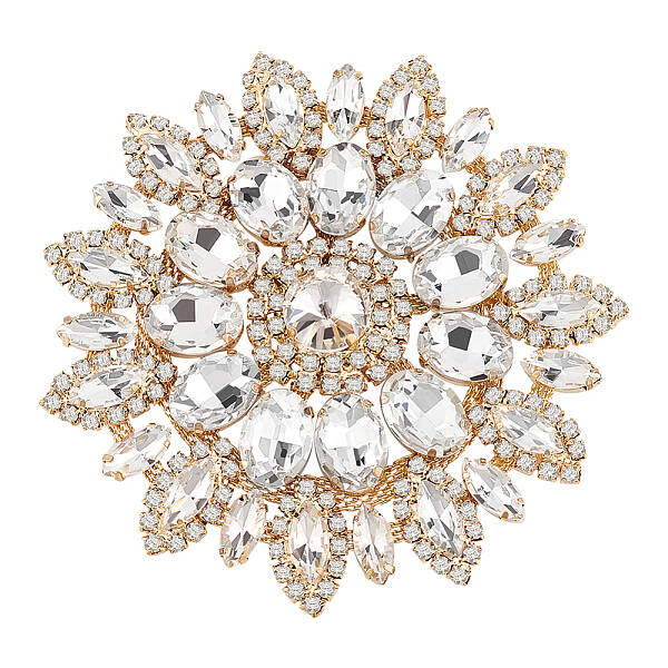 Glass Rhinestone with Iron Appliques
