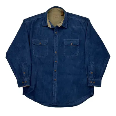 St. Johns Bay Cord Shirt - Large Blue Cotton