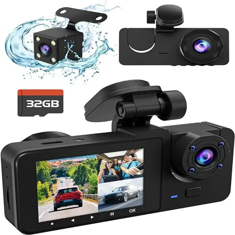 【US 2025 Deals for You Days】Car camera-4K driving recorder 32GB memory card, 24-hour front and rear driving recorder loop...