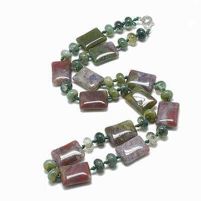 Natural Indian Agate Beaded Necklaces