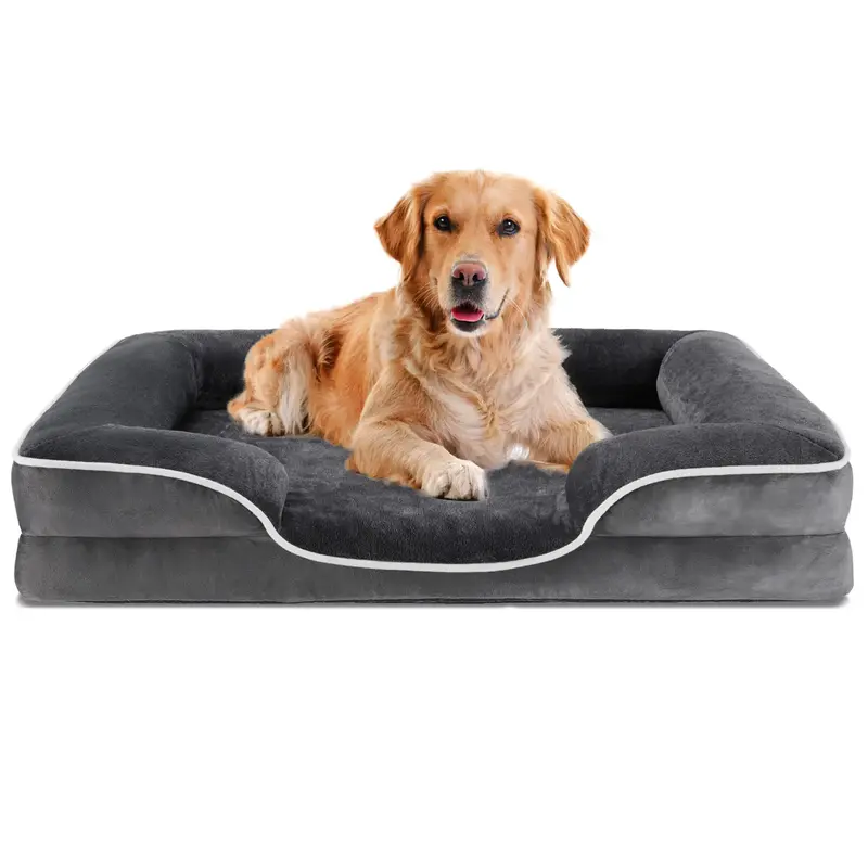Orthopedic Dog Bed, Memory Foam Pet Bed for Medium Dogs with Washable Removable Cover Non-Slip Base Waterproof Liner Egg Crat...